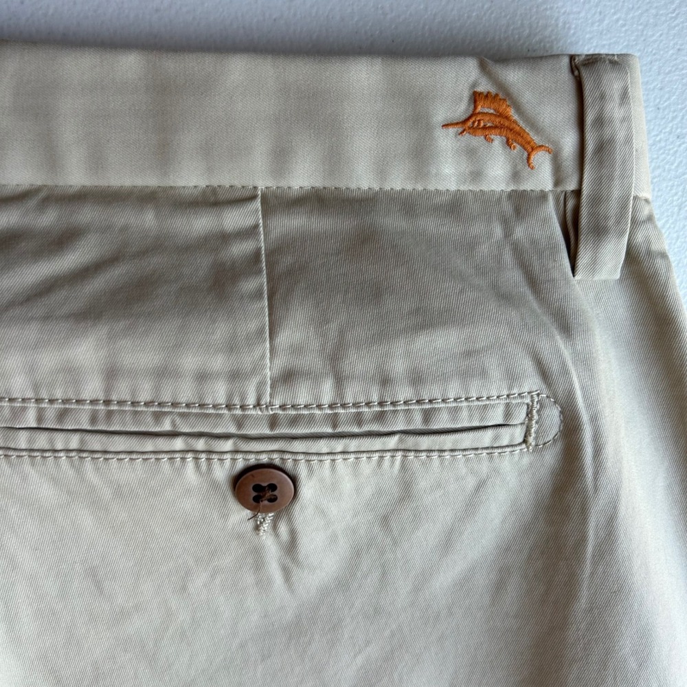 Tommy Bahama Boracay Mens 36x30 Khaki Tan Pima Cotton Chino Pants Casual